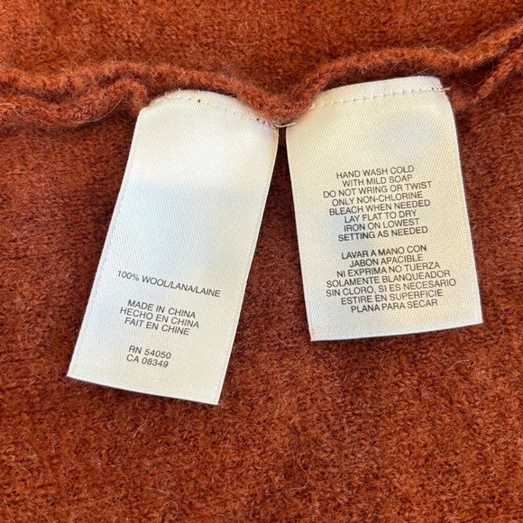 EVAN-PICONE RUST RED 100% WOOL BLAZER SWEATER, WOMENS SIZE L - Picture 9 of 10